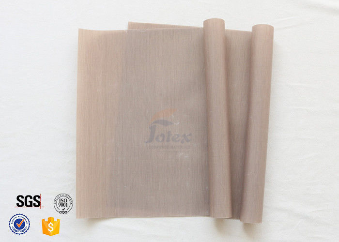 0.11mm 245gsm Brown PTFE Coated Fiberglass Fabric Cloth Plain Weave