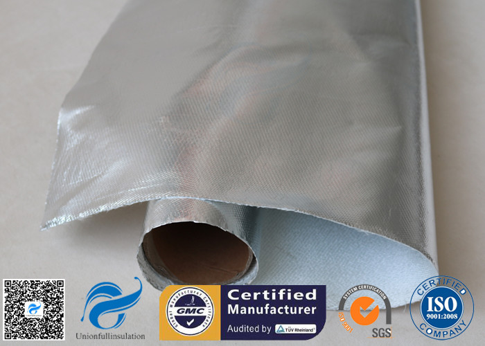 0.9mm Heat Resistant Silver Coated Fabric Aluminium Foil Fiberglass Fabric 1000℉
