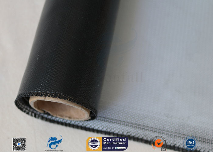 0.45mm Black Silicone Coated Thermal Insulation Fiberglass Fabric 8H Satin Weave